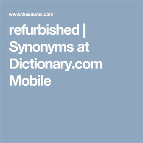 synonym refurbished